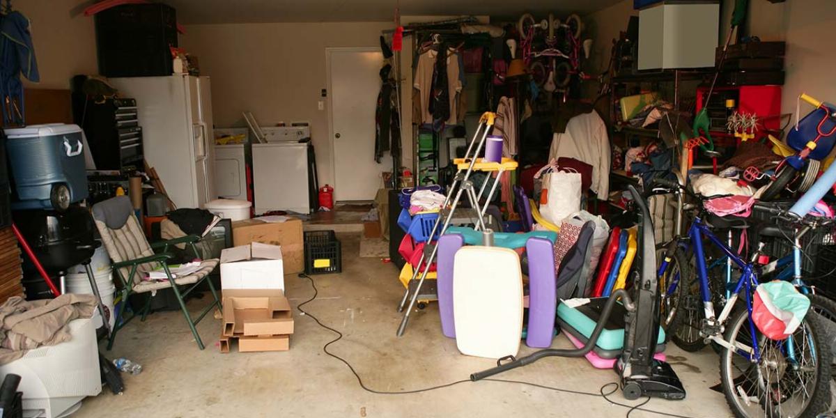 Garage Clutter With Kids’ Toys, Bikes, Clothes and Other Household Items